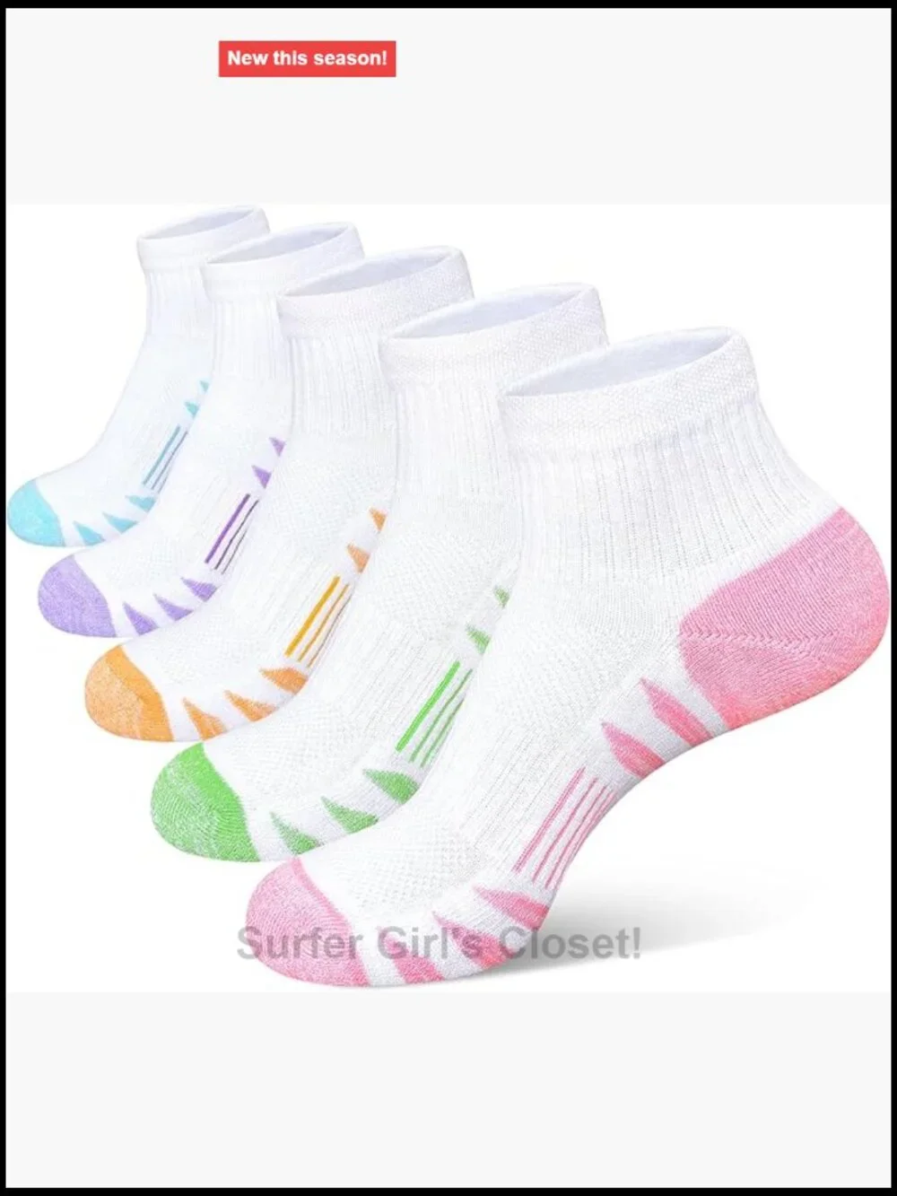 Ankle Thick Cushioned Cotton Athletic Running Socks 5 Pairs Women